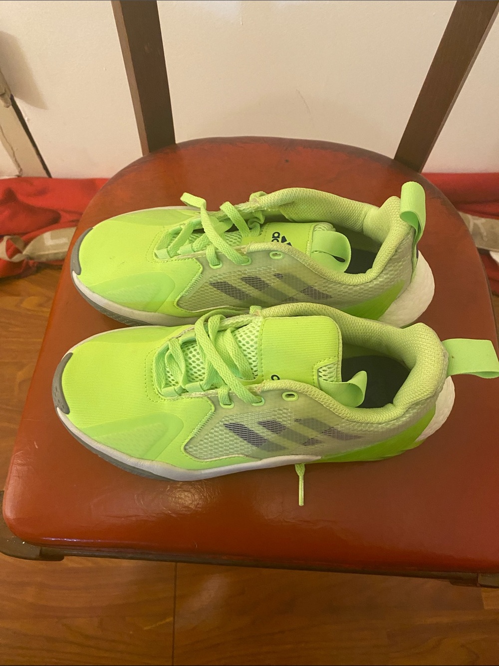 adidas Kids Neon Lime Green Lace-Up Sneakers